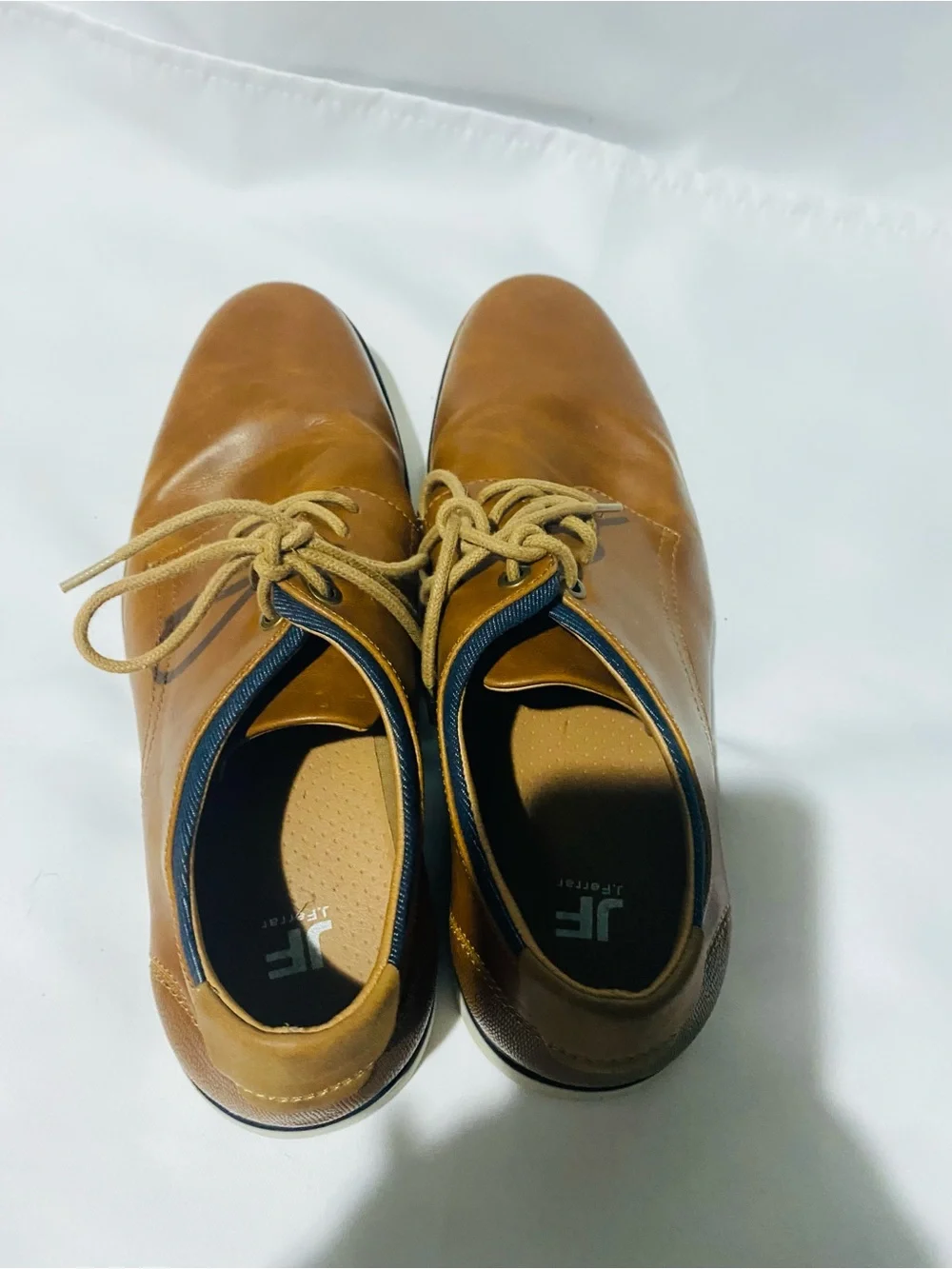 jf j.ferrar Men's Tan Lace-Up Derby Shoes